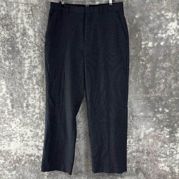 Banana Republic Size 33/30 Modern Fit Career Straight Leg Flat Front Pants Gray - Picture 1 of 11